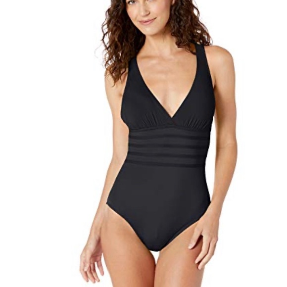 La Blanca Island Goddess Multi Strap Cross Back tummy control swimsuit size 6 - Picture 6 of 6